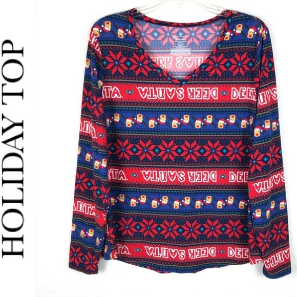 No Boundaries Other - 3/$25 Santa Holiday Top Sleepwear PJ  2X Stretch